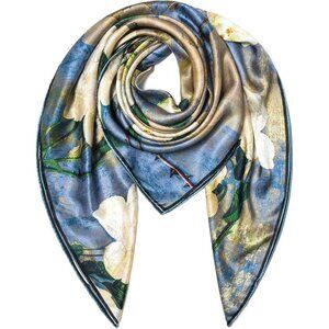 Mulberry Silk Brown Scarf 43 Inch Large Square Shawl Womens Oversized Headband